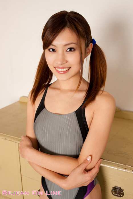 Bejean On Line Photo套图ID0866 201101 jogakukan03- Akari Tazawa马尾辫美女灰丝紧身连体吊带紧身泳装